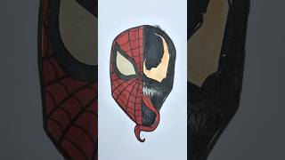 Spider man verse 3 and venom miles morales acrylic paint colour art art drawing milesmorales [upl. by Carce]