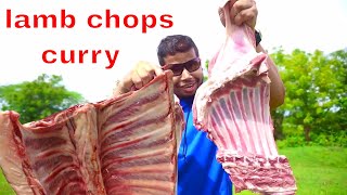 BEST LAMB MEAT COOKING IN WILD  LAMB CHOPS CURRY RECIPE  HYDERABADI STYLE MUTTON GRAVY [upl. by Eaner17]