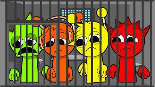 INCREDIBOX SPRUNKI IN PRISON SAD JAIL STORY OREN OWAKCX SIMON RADDY Cartoon Animation [upl. by Kassel]