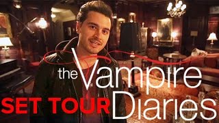 The Vampire Diaries Take a tour of the set Damons bedroom included [upl. by Eilime]