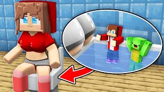 JJ and Mikey HIDE inside JJ Girls TOILET But JJs Girl CAUGHT them in Minecraft  Maizen [upl. by Ahseket476]