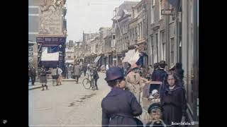 Stadsgezichten oud Amersfoort 1928 ingekleurde film met geluid Colorized footage sound added [upl. by Aerdna295]