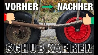 Schubkarrenrad wechseln  Reifen und Schlauch Komplettes Tutorial 🛞💚🛠️ [upl. by Ahsiekan]