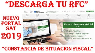 Como Descargar RFC SAT 2020  Constancia de Situación Fiscal [upl. by Aracal]