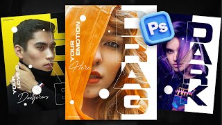 Modern Graphics DESIGN idea in Photoshop  Photoshop Tutorial [upl. by Linetta]