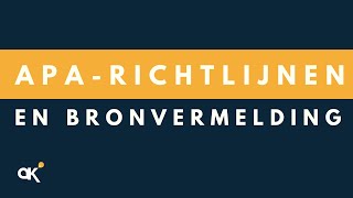 APA richtlijnen en bronvermelding [upl. by Medardas]