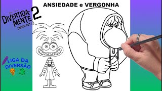 Como Desenhar a Ansiedade e o Vergonha DIVERTIDA MENTE 2  How to Draw ANXIETY from Inside Out 2 [upl. by Nirmak]