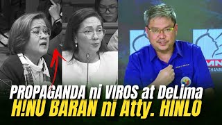 PROPAGANDA ni VIROS at DeLima NAHU BARAN ni Atty Jayvee HINLO ng PDP Laban sa SENADO [upl. by Inga404]