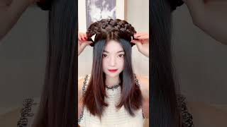 Quick and easy girls hairstyle 💙✂️ Short hair style amplong hair style shorts tutorial tiktok [upl. by Aneek]