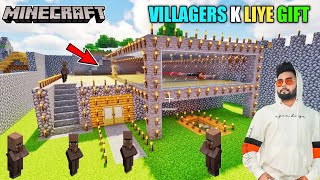 GIFTING A MODERN HOUSE TO VILLAGERS IN MINECRAFT  BB IS LIVE [upl. by Maze832]