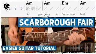 quotScarborough Fairquot Easier Guitar Tutorial w Free Sheet Music [upl. by Amoakuh350]