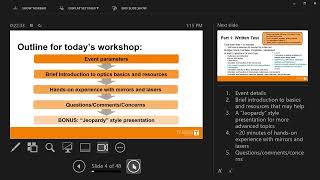 UTK 2024 Coaches Workshop Div B amp C Optics [upl. by Nahtnhoj]