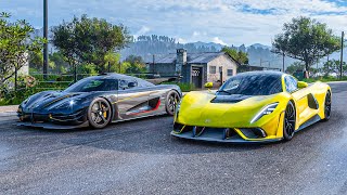 Koenigsegg One1 vs Hennessey Venom F5  Forza Horizon 5 [upl. by Lalise]