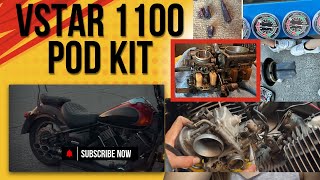 Yamaha VSTAR 1100 Pod Kit Installation and syncing the carbs [upl. by Ecirtaed]