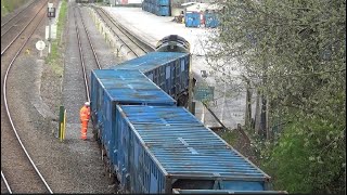 70004 BinLiner Derailed at Northenden 11th April 2022 [upl. by Annola]