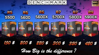 Ryzen 5500 vs 5600 vs 5600X vs 5700X vs 5800X vs 5900X  Test in 7 Games [upl. by Pedroza645]