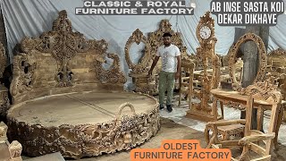 Teakwood and Sheesham Wood Carving Furniture From Factory at Very Cheap Price in Furniture Market [upl. by Yhtnomit633]