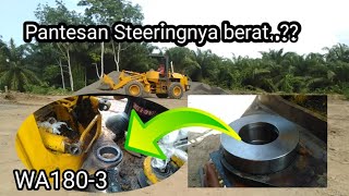 Penyebab steering berat pada unit wheel louder  Komatsu WA1803 [upl. by Letnuahs]