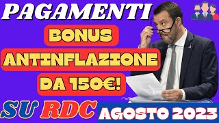 REDDITO DI CITTADINANZA IN ARRIVO BONUS ANTINFLAZIONE DA 150€ DA AGOSTO 2023 [upl. by Enymsaj]