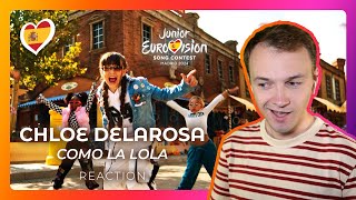 SPAIN selected CHLOE DELAROSA with quotCOMO LA LOLAquot for Junior Eurovision 2024  REACTION Music Video [upl. by Mcleod]