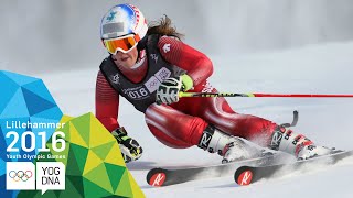 Giant Slalom  Melanie Meillard SUI wins Ladies gold  Lillehammer 2016 Youth Olympic Games [upl. by Nahej758]