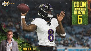 Blazin 5 Ravens cover vs 49ers Cowboys upset Dolphins in Colins Week 16 picks  NFL  THE HERD [upl. by Aelat]