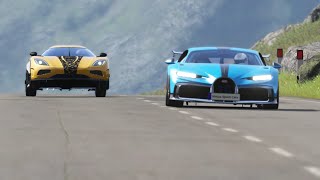 Koenigsegg Agera R vs Bugatti Chiron Pur Sport at Highlands [upl. by Ynney]