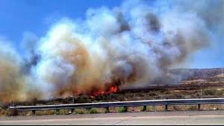 Cajon Pass fire BlueCutFire Praying this fire stops [upl. by Enneyehs131]