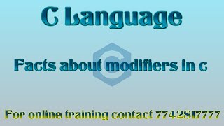 facts about modifiers in c [upl. by Alisen]