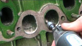 Volvo Diesel Engine head porting  grinder time [upl. by Langham719]