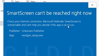 SmartScreen Cant be Reached Right Now Turn Off Smart Screen [upl. by Ahsotan]