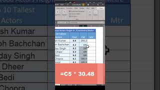 CONVERT LENTH IN EXCEL  Foot To Centimeter  meter exceltech [upl. by Ostler]