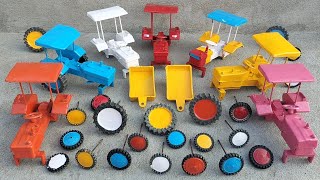 Diy model yellow colour tractor frent Tyres fitting and trolley fitting Tractor video [upl. by Enilram297]