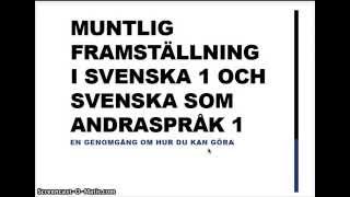 Muntlig framställning SVE 1 och SVA 1 [upl. by Auohc]