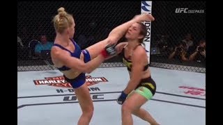 Holly Holm TKOs Correia with a Question mark kick [upl. by Dutch]