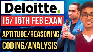 🔴Deloitte 15th16th February Complete Questions  Deloitte 13 Feb Exam Analysis [upl. by Erline]