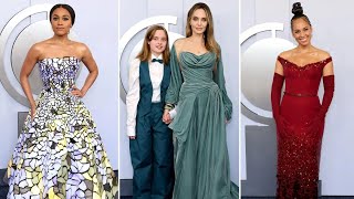 Vivienne Jolie Pitt Stuns with Angelina Jolie at Tony Award Red Carpet [upl. by Atsed654]