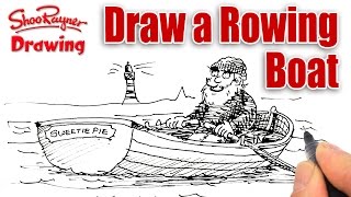 How to draw a Rowing Boat easily  Spoken Tutoria [upl. by Eugine]