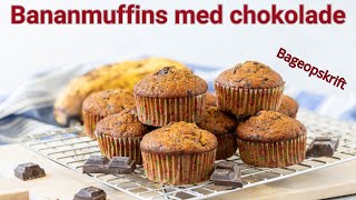 Bananmuffins med chokolade [upl. by Gosney]