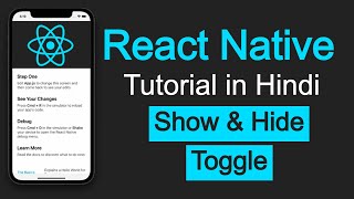 React Native tutorial in Hindi 25 Toggle Show and Hide components [upl. by Ermine]