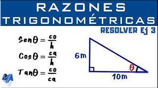 Solucionar un triángulo rectángulo  Razones trigonométricas  Ejemplo 3 [upl. by Rehpotsirc]