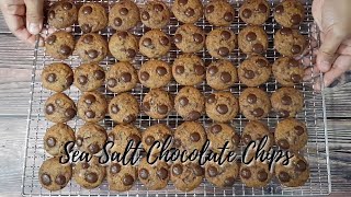 Best Sea Salt Chocolate Chip Cookies  Resepi Biskut Raya Sea Salt Chocolate Chip  Viral Cookies [upl. by Yragerg]