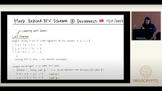 Math behind BFV scheme  Yuriko  PROGCRYPTO [upl. by Ynafetse]