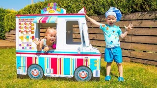 Gaby and Alex pretend Play with ICE CREAM TRUCK KIDS TOY [upl. by Leachim]