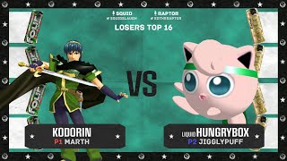 FOUR LOKO FIGHT NIGHT Hungrybox Jigglypuff VS Marth Kodorin Losers top 16 [upl. by Whall]