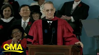 Tom Hanks delivers Harvard University 2023 commencement speech l GMA [upl. by Eitsim]