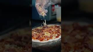 Homemade HALAL pizza using turkey ham🤤 halal pizza shorts shortvideo [upl. by Zoeller185]