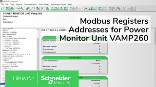 How to find Modbus registers addresses for Power Monitor Unit VAMP260  Schneider Electric [upl. by Euginomod]