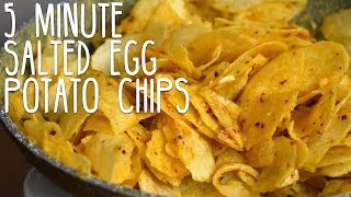 5 Minute Salted Egg Potato Chips Recipe [upl. by Aneehsal]