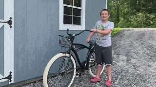 Bowdoin boy raffles off new bike to help fellow kid [upl. by Kataway]